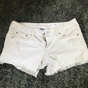 American Eagle white jean shorts